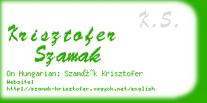 krisztofer szamak business card